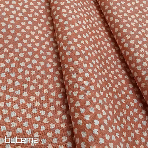Tessuto di cotone CUORE color salmone
