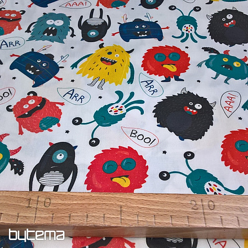 Raso di cotone per bambini MONSTERS digitale