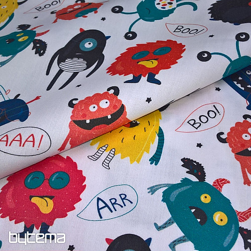 Raso di cotone per bambini MONSTERS digitale
