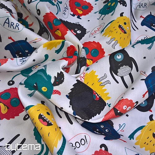 Raso di cotone per bambini MONSTERS digitale
