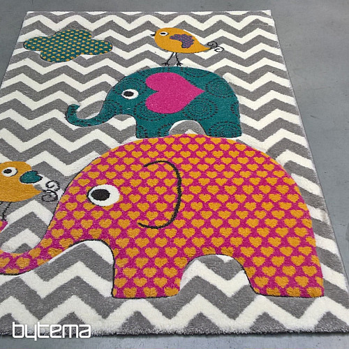 Tappeto per bambini PASTEL Elefanti