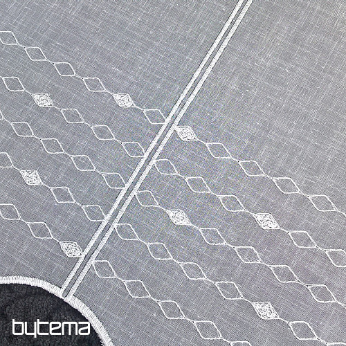 Tenda moderna ricamata GERSTER 11678 bianca