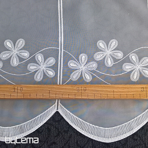 Tenda ricamata per vetrata 11667 fiori