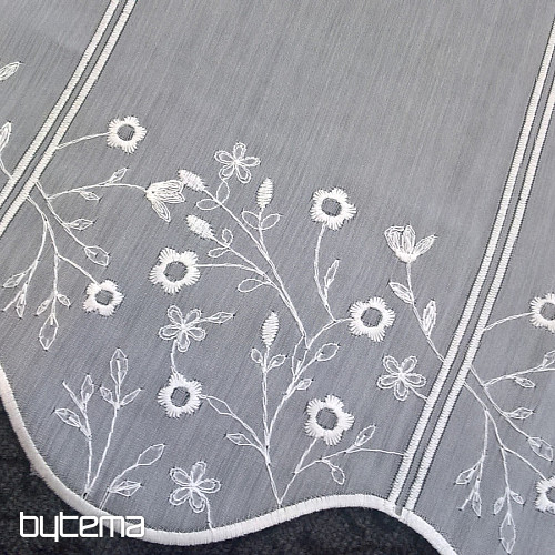 Tenda ricamata per vetrata GERSTER 11648 FIORI
