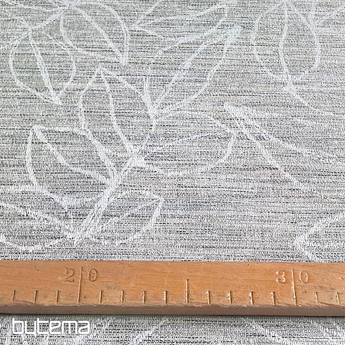 Tessuto decorativo FLORENTI foglie di S. grigio