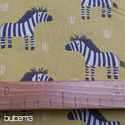 Tessuto di cotone ZEBRA giallo-verde