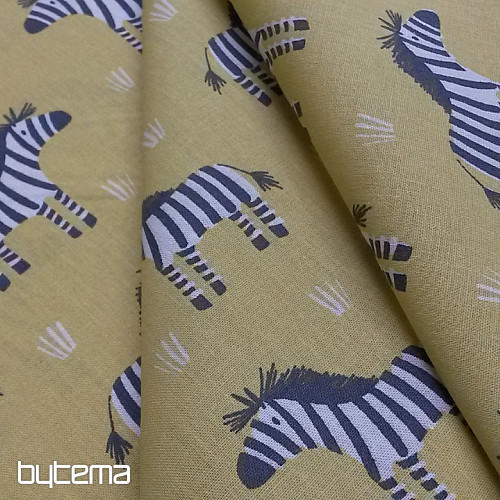 Tessuto di cotone ZEBRA giallo-verde